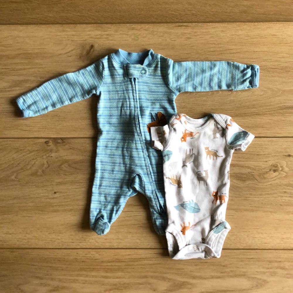 ORGANIC Cotton Preemie Carter’s Zip up Footie & Onsie